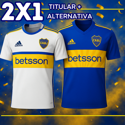 2X1 CAMISETA DE BOCA - TITULAR + ALTERNATIVA DE REGALO