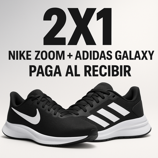 2X1 NIKE ZOOM + ADIDAS GALAXY